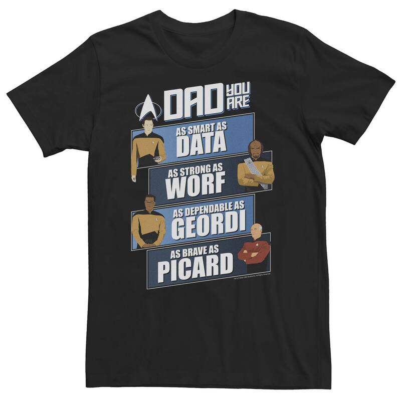 アニメキャラクター レディース トップス Tシャツ トール Licensed Character Big & Tall Star Trek: The Next Generation Dad You Are Tee Black ブラック