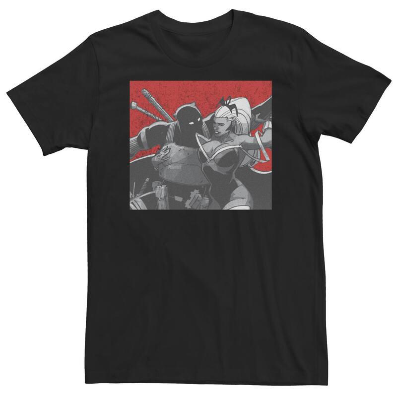 マーベル レディース トップス Tシャツ トール Big & Tall Marvel Black Panther & Storm Kanji Portraitee Black ブラック