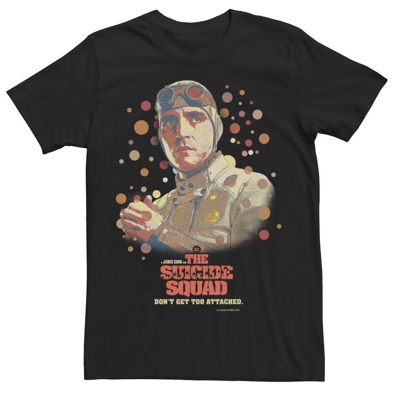 アニメキャラクター レディース トップス Tシャツ ドットール Licensed Character Big & Tall DComics The Suicide Squad Polka-Dots Poster Tee Black ブラック