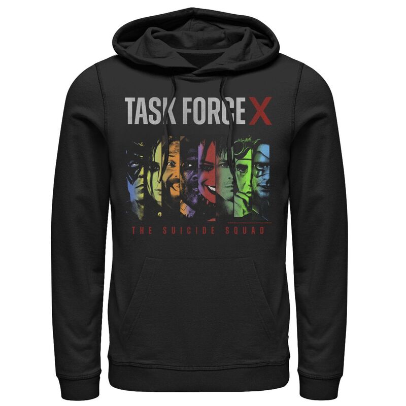 アニメ文字記号 レディース トップス プルオーバー パーカー Licensed Character Men\u0027s The Suicide Squad Task Force X Colorful Portrait Panels Hoodie Black 黒いこと
