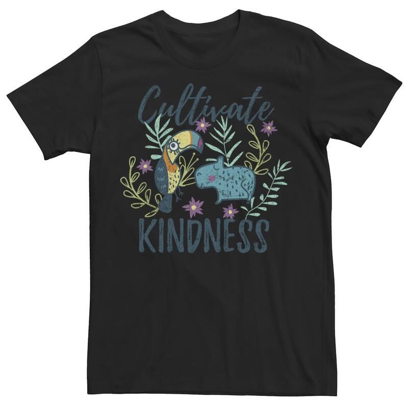 ディズニー レディース トップス Tシャツ Disney's Encanto Men's Cultivate Kindness Distressed Animal Sketch Tee Black ブラック