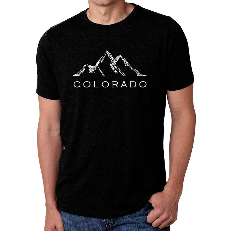 エルエーポップアート レディース トップス Tシャツ LA Pop Art Colorado Ski Towns - Men's Premium Blend Word Art-Shirt Black ブラック