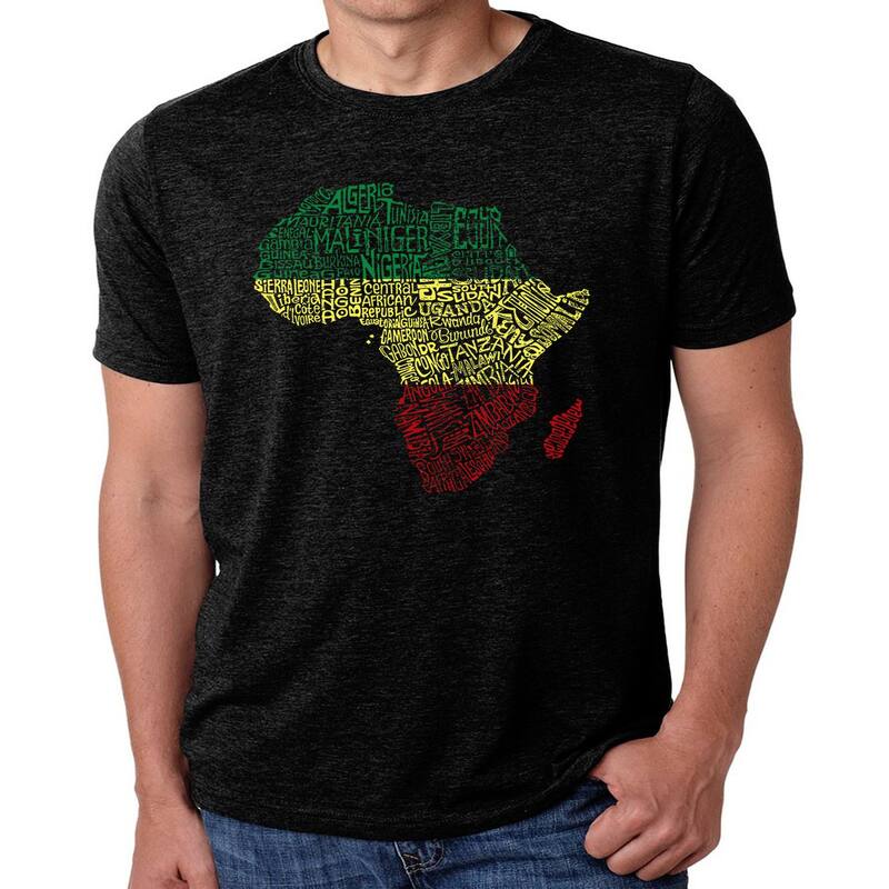 エルエーポップアート レディース トップス Tシャツ LA Pop Art Countries in Africa - Men's Premium Blend Word Art-Shirt Black ブラック