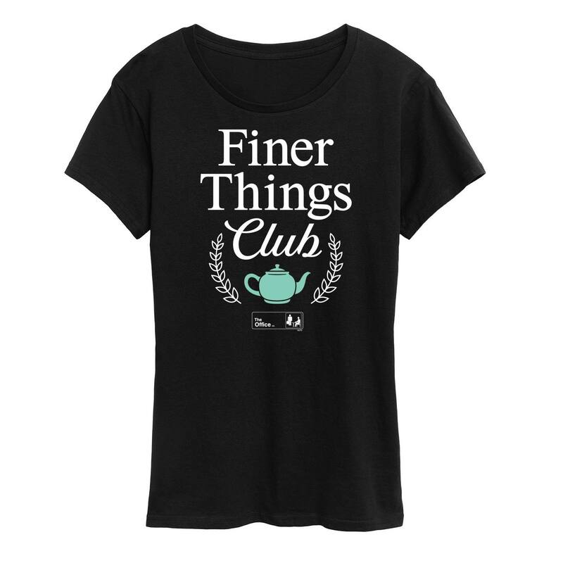 アニメキャラクター レディース トップス Tシャツ グラフィック Licensed Character Women's The Office Finer Things Club Graphic Tee Black ブラック
