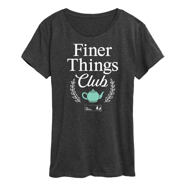アニメキャラクター レディース トップス Tシャツ グラフィック Licensed Character Women's The Office Finer Things Club Graphic Tee Dark Gray グレー