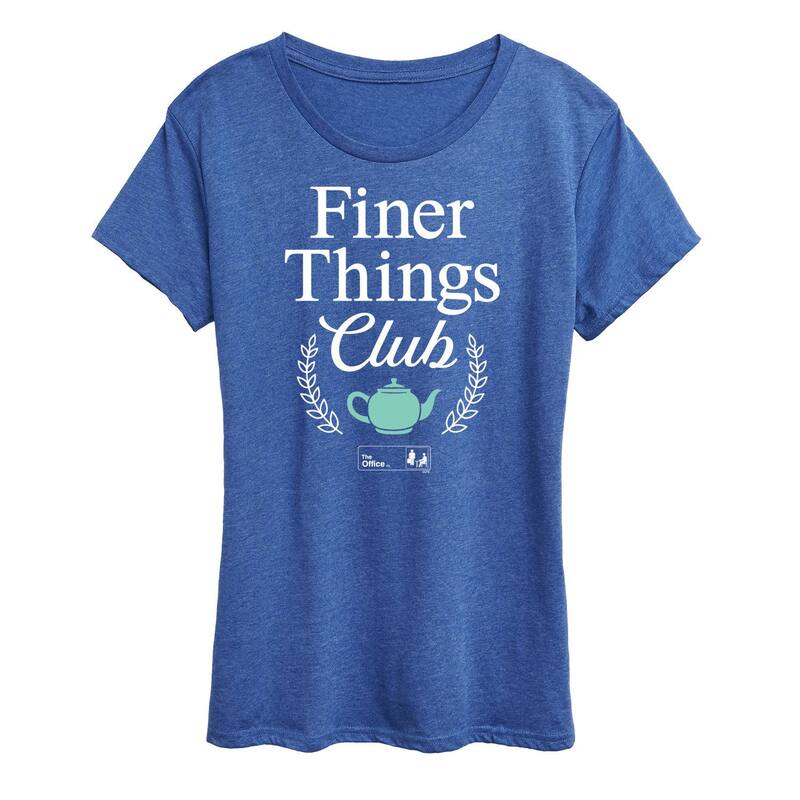 アニメキャラクター レディース トップス Tシャツ グラフィック Licensed Character Women's The Office Finer Things Club Graphic Tee Royal Blue ブルー