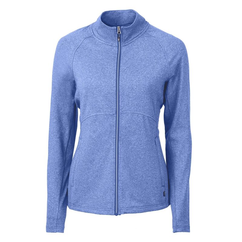 カッターアンドバック レディース アウター ジャケット・ブルゾン ニット Cutter & Buck Adapt Knit Heatherecycled Womens Full Zip Tour Blue Heather ヘザー｜ReVida 店