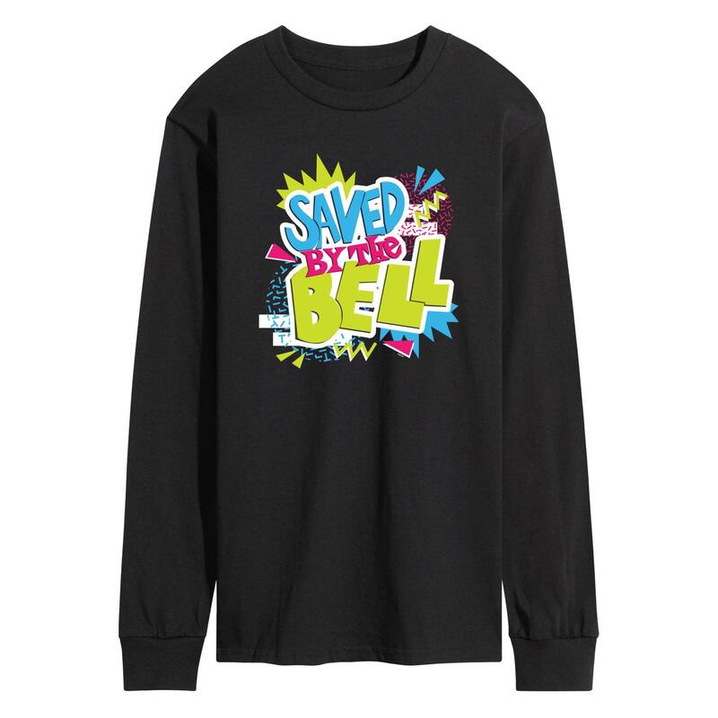 アニメキャラクター レディース トップス Tシャツ グラフィック Licensed Character Men'saved By The Bellong Sleeve Graphic Tee Black ブラック|ReVida 店