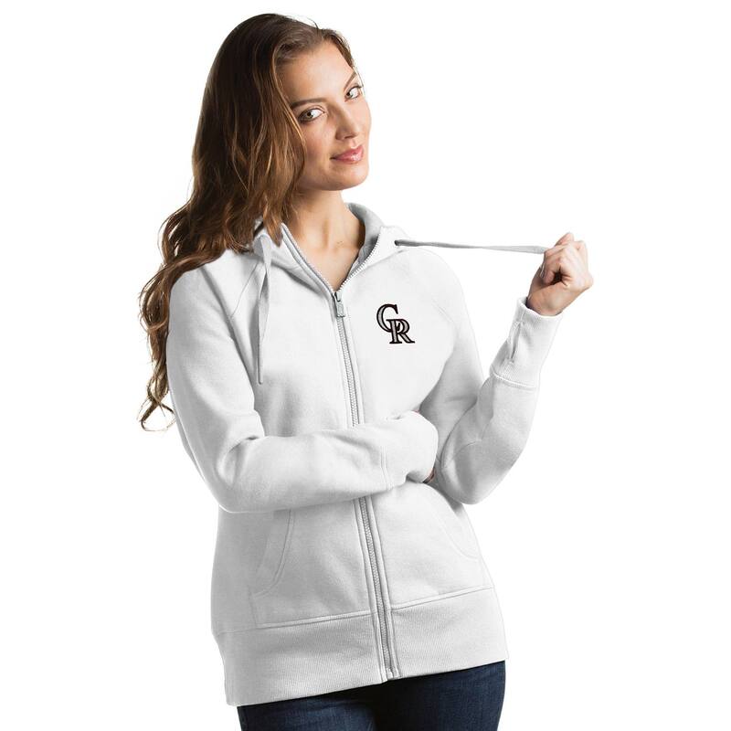 アンティグア レディース トップス Tシャツ パーカー Women's Antigua Colorado Rockies Victory Full-Zip Hoodie Rck White ホワイト|ReVida 店