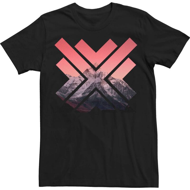 アニメキャラクター レディース トップス Tシャツ トール Licensed Character Big & Tall Geo Mountain Camp Tee Black ブラック