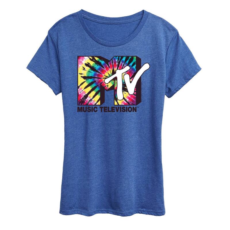 アニメキャラクター レディース トップス Tシャツ ロゴ グラフィック Licensed Character Women's MTV Tie Dye Logo Graphic Tee Royal Blue ブルー