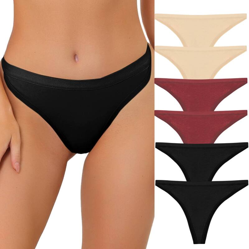 アレグラ ケー レディース アンダー御召しもの ズボン下 ALLEGRA K Women\u0027s 6 Packs G-String Thong High-Cut Breathable Panties Thongs Beige Red Black 黒いこと