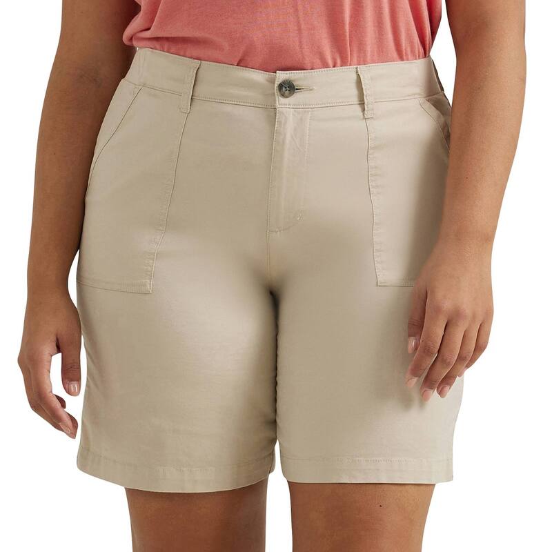 リー レディース ボトムス ハーフパンツ・ショーツ プラスサイズ ショートパンツ Plusize Lee FLEX TO GO Utility Bermuda Shorts Greige