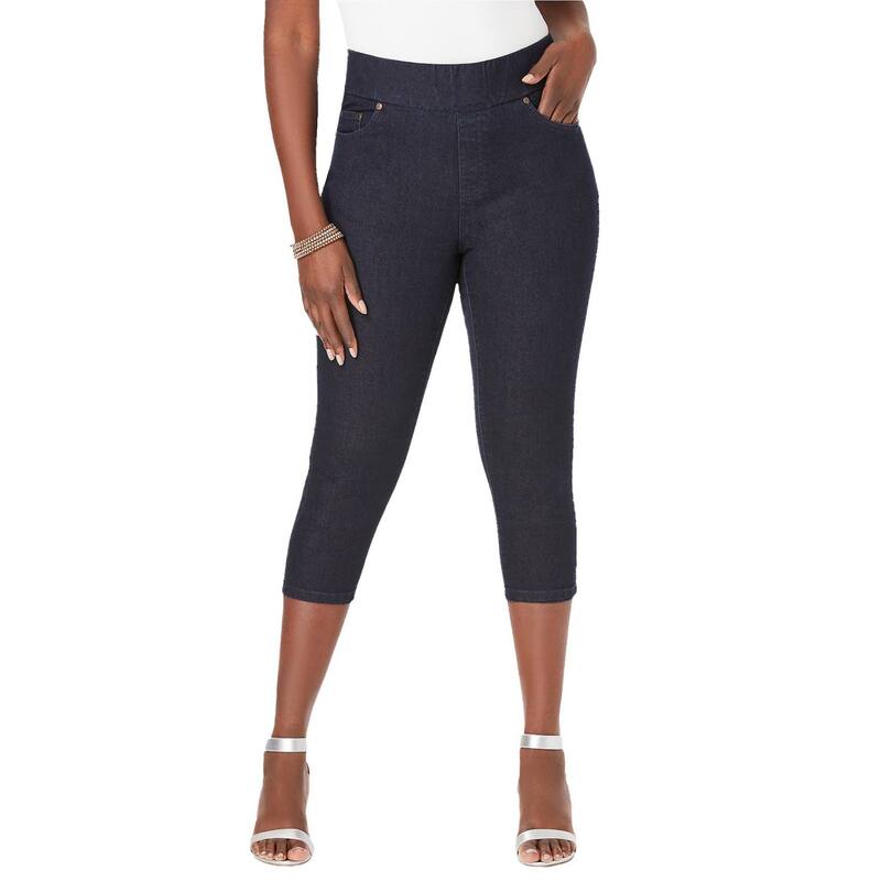 ジェシカロンドン レディース ボトムス カジュアルパンツ プラスサイズ デニム キャップ Jessica London Women's Plusize Comfort Waistretch Denim Capris Indigo インディゴ