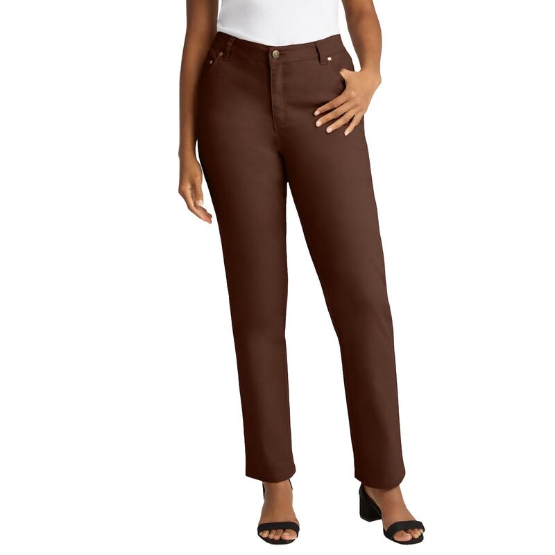 ジェシカロンドン レディース ボトムス デニムパンツ ストレート プラスサイズ Jessica London Women's Plusize True Fit Stretch Denim Straight Leg Jean Rich Brown ブラウン 15,385円
