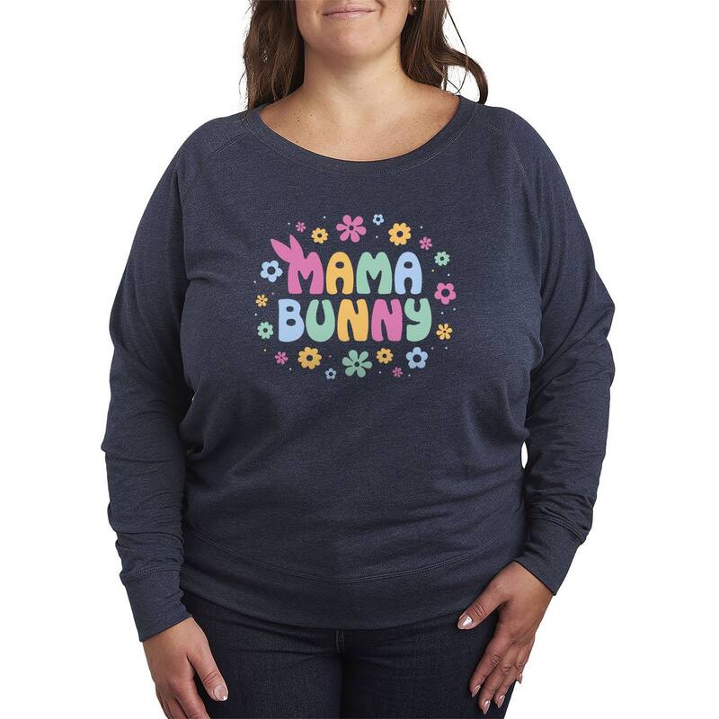 アニメキャラクター レディース トップス Tシャツ プラスサイズ パイル Licensed Character Plusize Mama Bunny French Terry Long Sleeve Tee Heather Indigo ヘザー