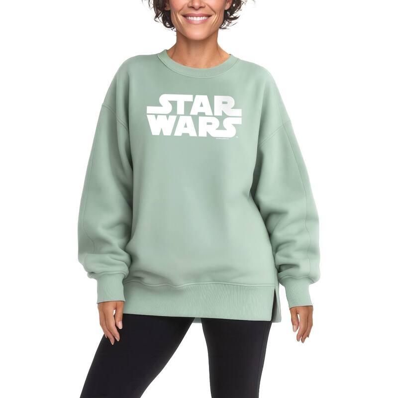 スター ウォーズ レディース トップス Tシャツ スウェット ロゴ フリース Women'star Wars Logoversized Fleece Crew Sweatshirt Seafoam｜ReVida 店 8,986円