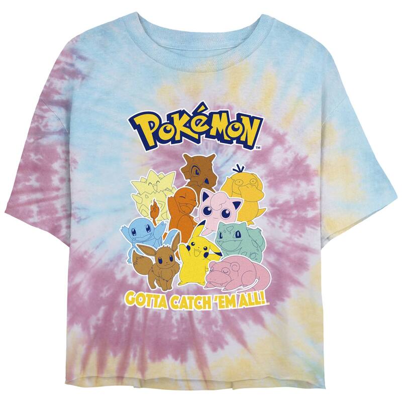 アニメキャラクター レディース トップス Tシャツ グラフィック Licensed Character Juniors' Pokmon Gotta Catch 'Em All Graphic Tee Blue Pink Light Yellow ブルー