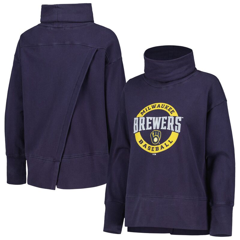 レベルウェア レディース トップス Tシャツ スウェット Women's Levelwear Navy Milwaukee Brewersunset Farm Team Pullover Sweatshirt Brw Navy ネイビー