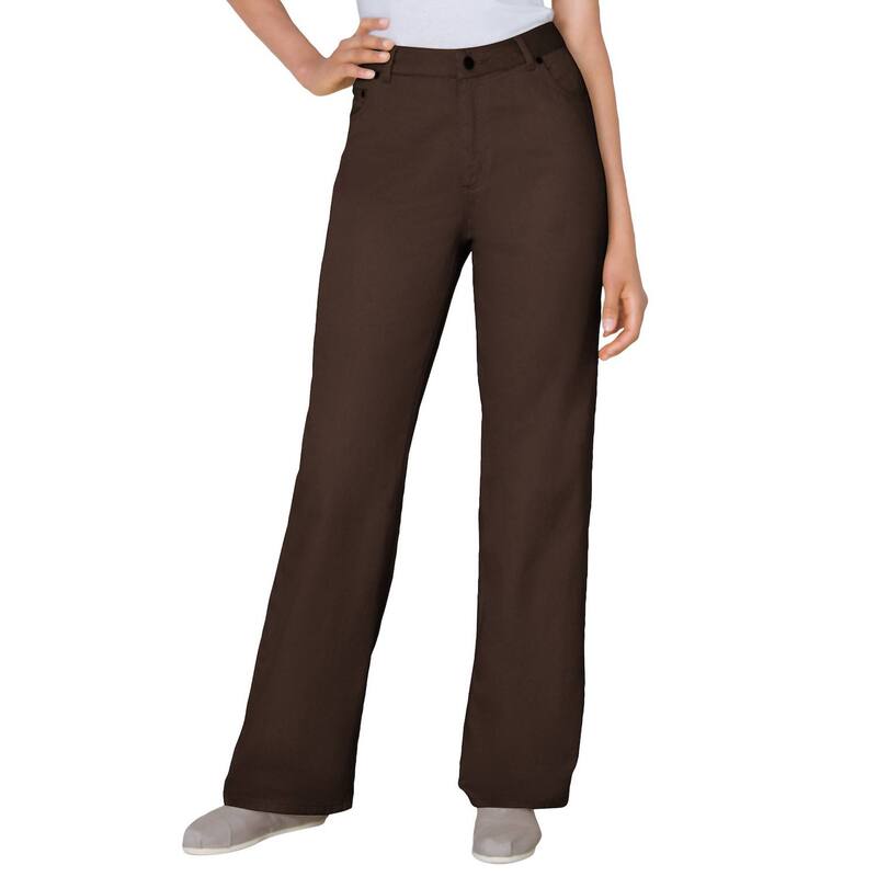 ウーマン ウィズイン レディース ボトムス デニムパンツ プラスサイズ トール コットン ジーンズ Woman Within Plusize Tall Perfect Relaxed All-Cotton Denim Five-Pocket Jeans Chocolate チョコレート