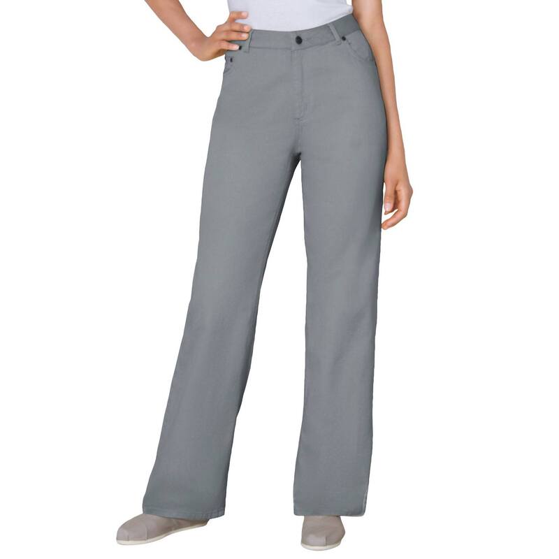ウーマン ウィズイン レディース ボトムス デニムパンツ プラスサイズ トール コットン ジーンズ Woman Within Plusize Tall Perfect Relaxed All-Cotton Denim Five-Pocket Jeans Gunmetal ガンメタル