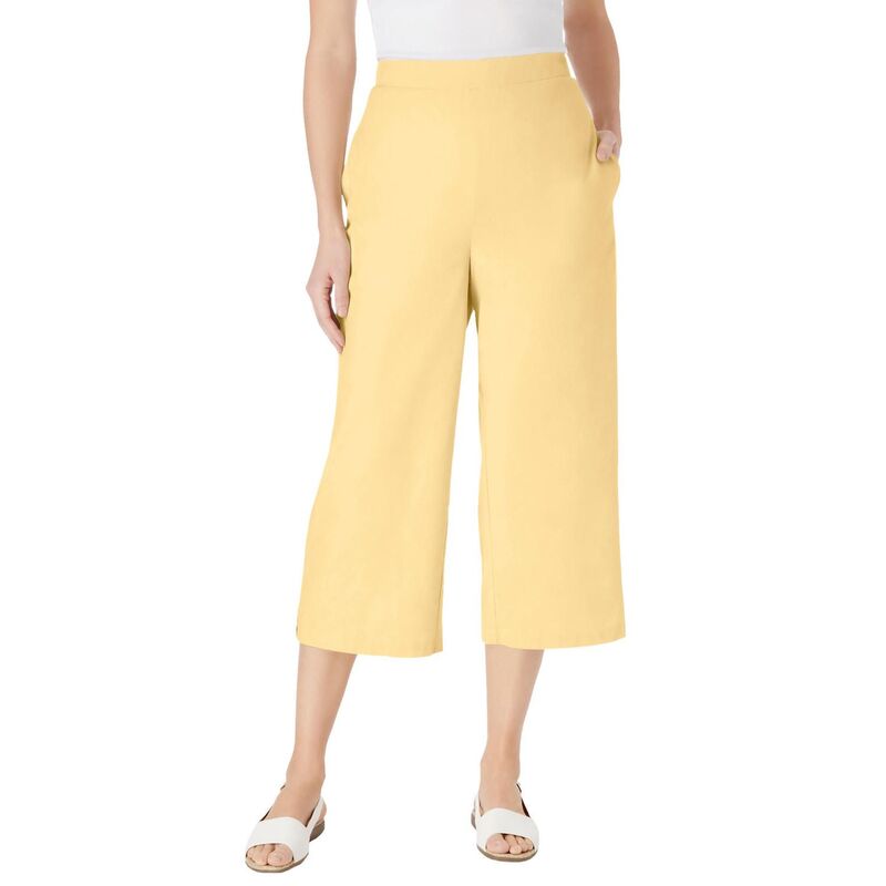 ウーマン ウィズイン レディース ボトムス カジュアルパンツ プラスサイズ キャップ リネン Woman Within Plusize Linen Capri Banana｜ReVida 店 10,426円