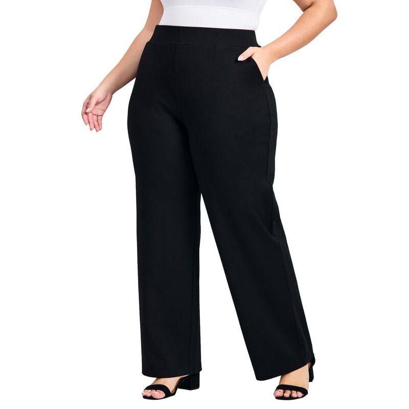 アベニュー レディース ボトムス カジュアルパンツ ストレート プラスサイズ プチ Avenue Women's Plusize Petite Zoe Ponte Straight Leg Pant Navy ネイビー