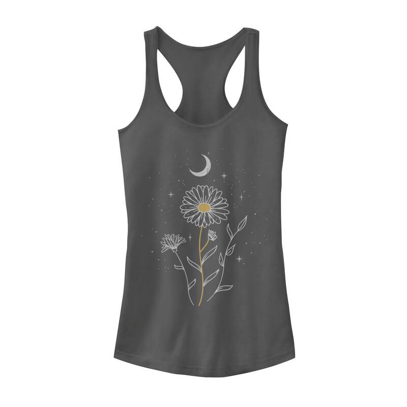 アンブランデッド レディース トップス Tシャツ フラワー柄 フラワー Unbranded Juniors' Floral Moon Flowers Tank Top Charcoal チャコール