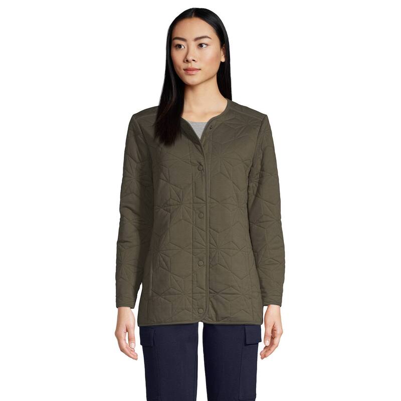 ランズ挙げ句の果て レディース アウター 上衣・上衣 綿織物 Women\u0027s Lands\u0027 End Insulated Cotton Long Jacket Forest Moss フォレスト