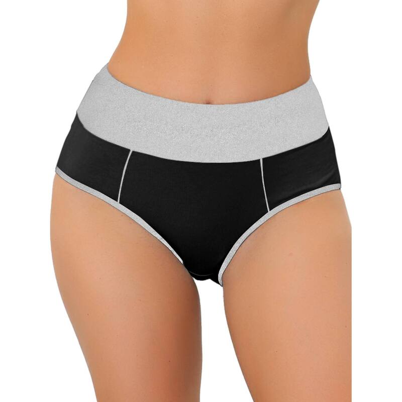 アレグラ ケー レディース アンダー御召しもの ズボン下 ご機嫌酉の方角 つけ加える大きさ ALLEGRA K Women\u0027s High Waistummy Control Color-Block Brief Available インチ Plusize Black 黒いこと