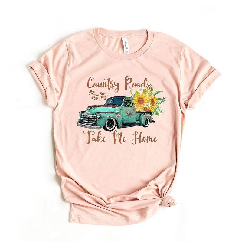 Simply Sage Market レディース トップス Tシャツ グラフィック Simply Sage Market Country Roads Truck Short Sleeve Graphic Tee Blush ブラッシュ