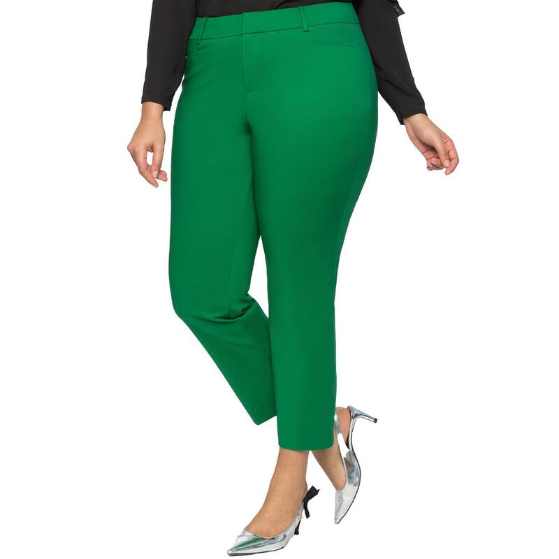 エロクイ レディース ボトムス カジュアルパンツ プラスサイズ トール ELOQUII Women's Plusize Tall Kady Fit Double-Weave Pant Verdant Green グリーン