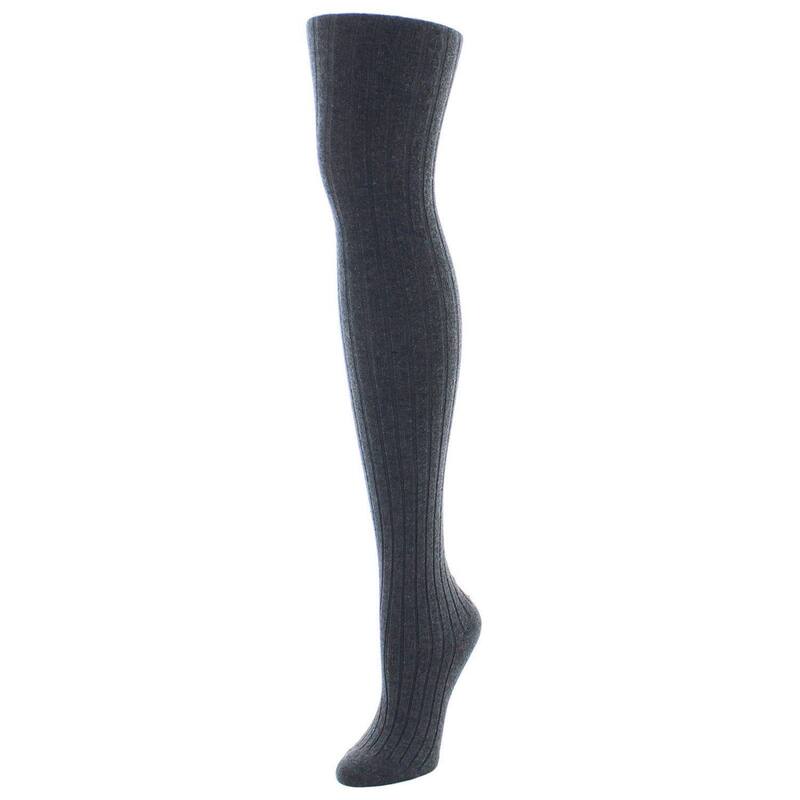 ナトリ レディース アンダー御召しもの ソックス リブニット スウェーター 編み物 Natori Cashmere Blend Rib Knit Sweater Tights Dark Gray Heather 薄墨色