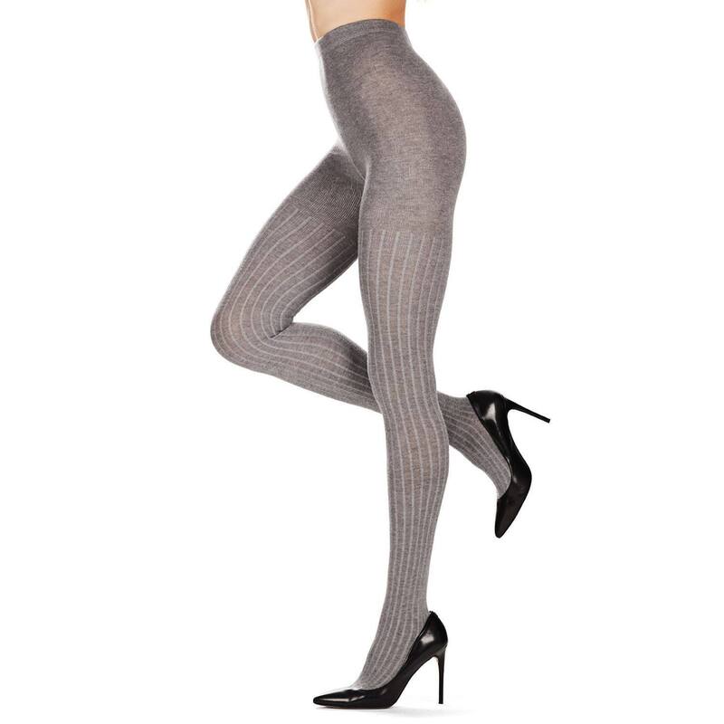 ナトリ レディース アンダー御召しもの ソックス リブニット スウェーター 編み物 Natori Cashmere Blend Rib Knit Sweater Tights Med Gray Heather 薄墨色