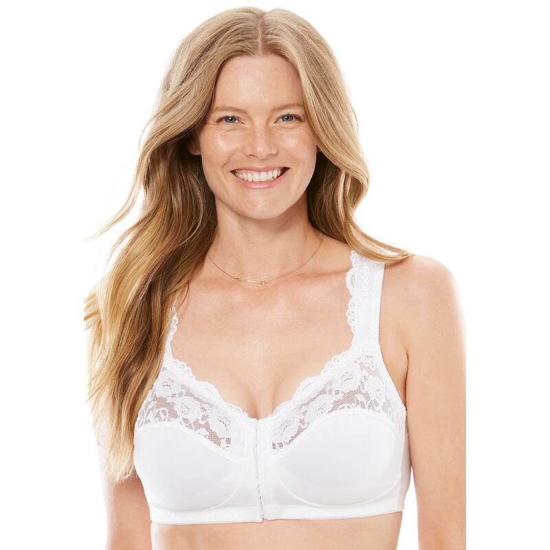 コンフォート より分ける レディース アンダー御召しもの ブラ つけ加える大きさ Comfort Choice Women\u0027s Plusize Front Close Wireless Gel Strap Bra White 白いこと