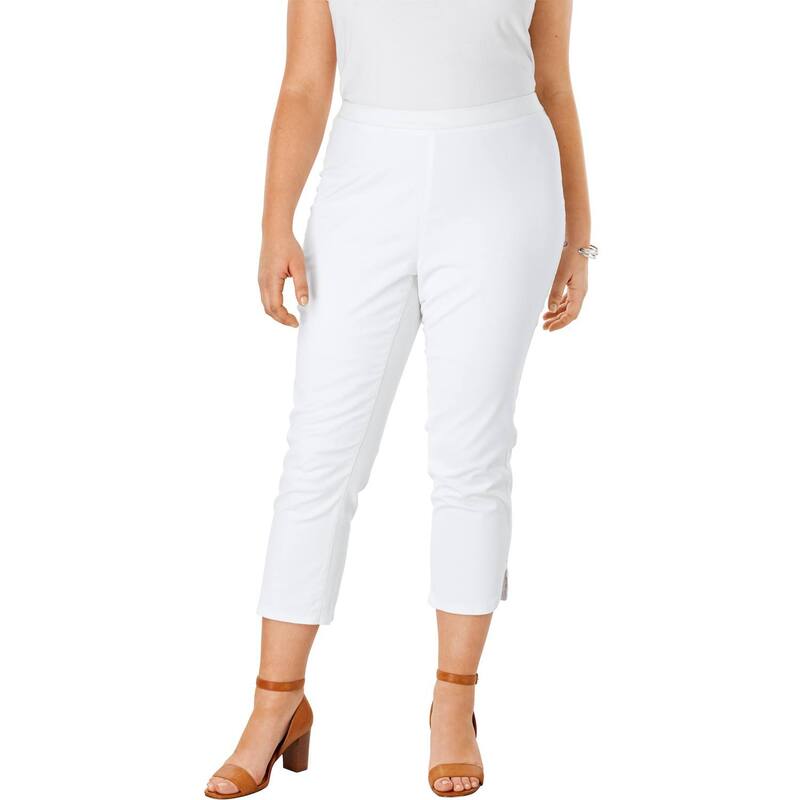 ジェシカロンドン レディース ボトムス デニムパンツ プラスサイズ Jessica London Women's Plusize Stretch Denim Crop Jeggings White ホワイト