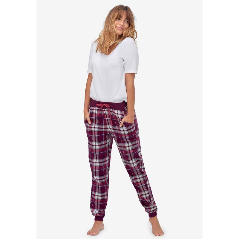 Ellos レディース アンダーウェア ナイトウェア プラスサイズ パンツ ellos Plusize Plaid Flannel Sleepants Midnight Berry Plaid チェック 12,480円
