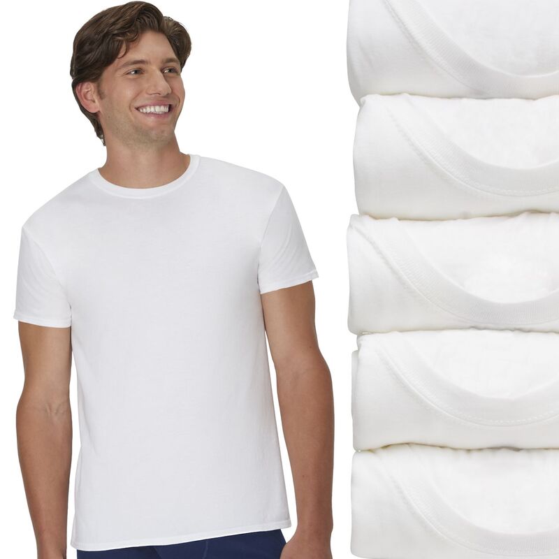 ヘインズ レディース トップス シャツ クルーネック Men's Hanes Ultimate 5-Pack ComfortSoft Crewneck Undershirts White ホワイト