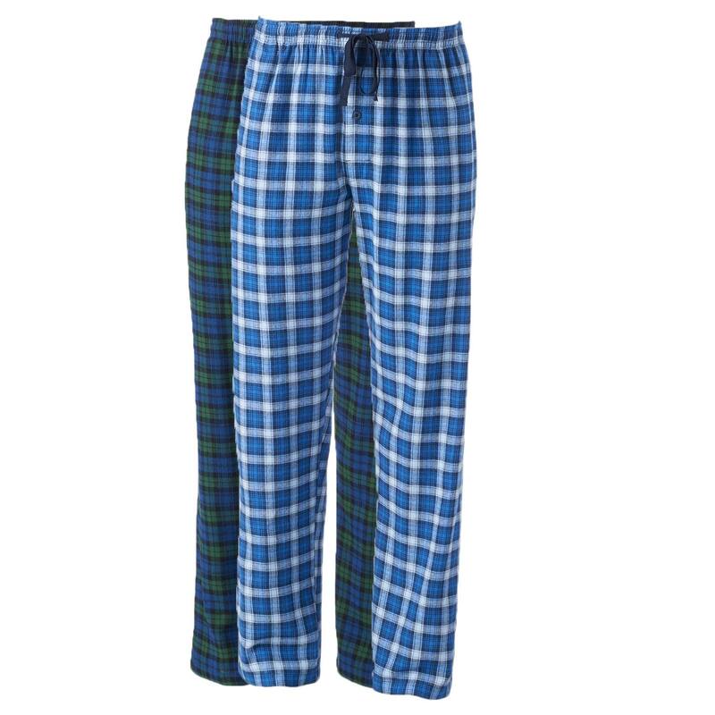 ヘインズ レディース アンダー御召しもの ナイト爵御召しもの ズボン下 トール Big \u0026 Tall Hanes 2 Pack Plaid Flannel Pajama Pants Blue Blackwatch Plaid 青碧