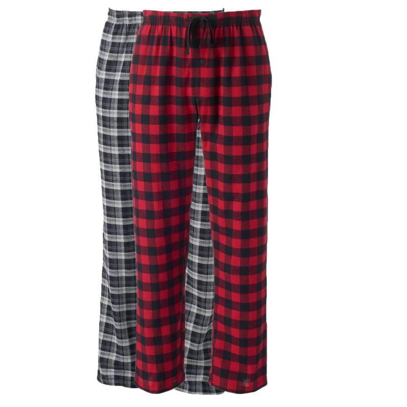 ヘインズ レディース アンダー御召しもの ナイト爵御召しもの ズボン下 トール Big \u0026 Tall Hanes 2 Pack Plaid Flannel Pajama Pants Red Black Plaid 黒いこと