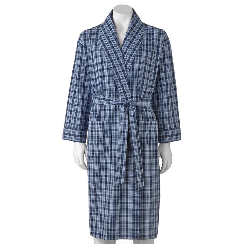 ヘインズ レディース アンダー御召しもの ナイト爵御召しもの トール Big \u0026 Tall Hanes Lightweight Woven Shawl Robe Blue Plaid 青碧