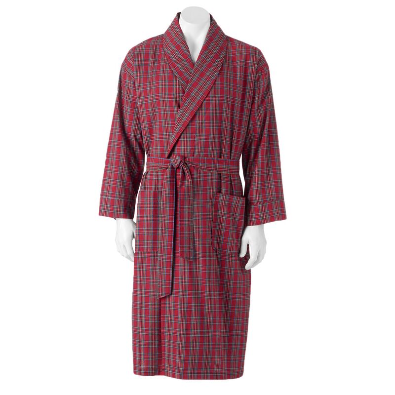 ヘインズ レディース アンダー御召しもの ナイト爵御召しもの トール Big \u0026 Tall Hanes Lightweight Woven Shawl Robe Red Plaid 赤いこと