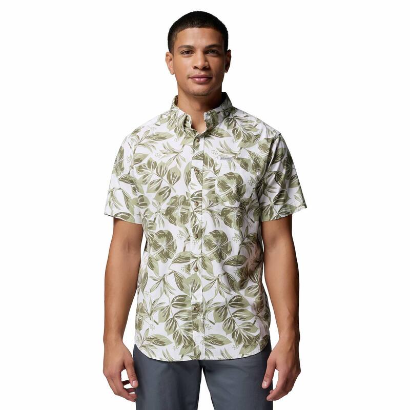 コロンビア レディース トップス ティーシャツ 刷り上げる 落ち込む Men\u0027s Columbia Rapid Rivers Printed Button-Down Shirt White Rosella 白いこと トップス-レディースファッション-Tシャツ・カットソー