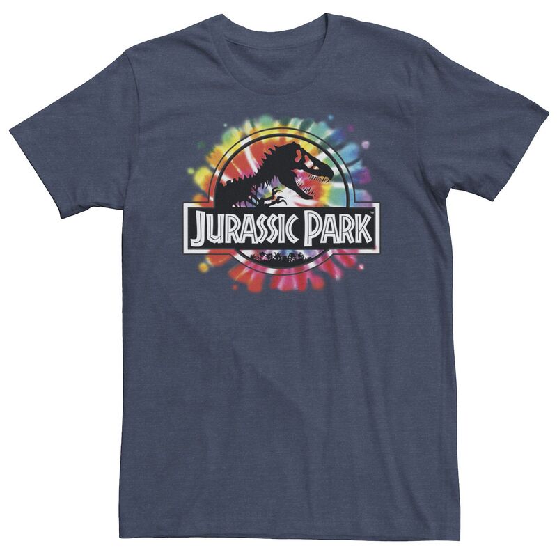 アニメキャラクター レディース トップス Tシャツ トール ロゴ Licensed Character Big & Tall Jurassic Park Classic Logo Tie Dye Tee Navy Heather ヘザー