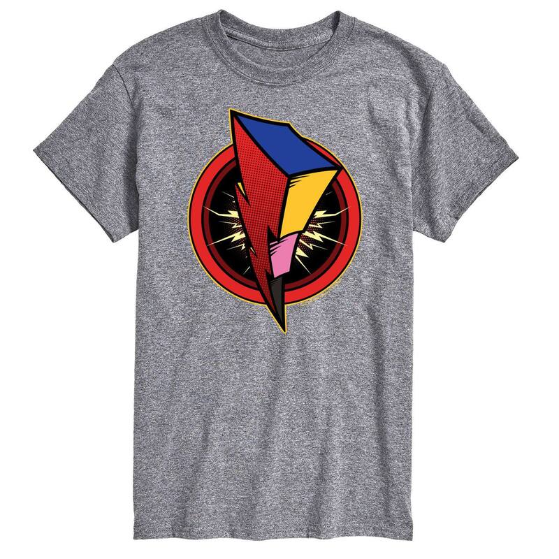 アニメキャラクター レディース トップス Tシャツ トール ロゴ Licensed Character Big & Tall Powerangers Bolt Logo Tee Gray グレー