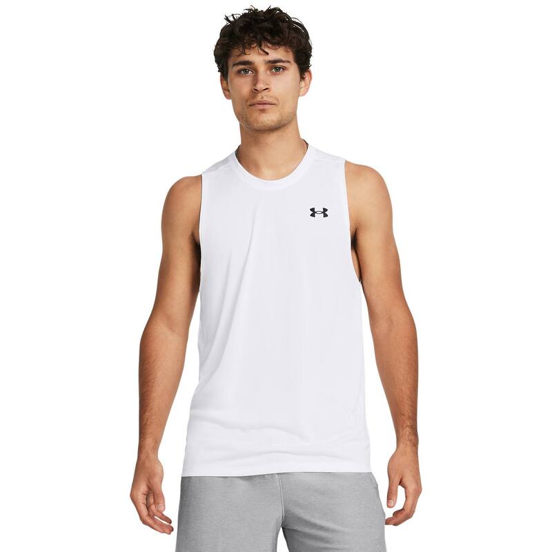 アンダーアーマー レディース トップス Tシャツ Men's Under Armour Tech Muscle Tank Top White ホワイト