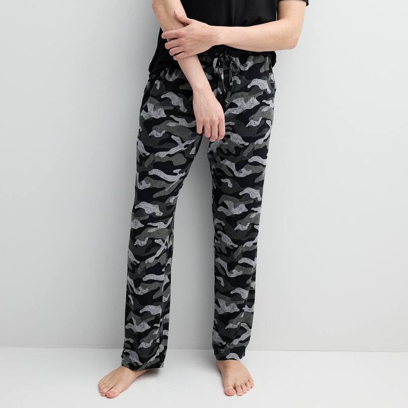 ソノマ レディース アンダーウェア ナイトウェア パンツ Men'sonoma Goods For Life Supersoft Drawstring Pajama Pants Camo Black ブラック