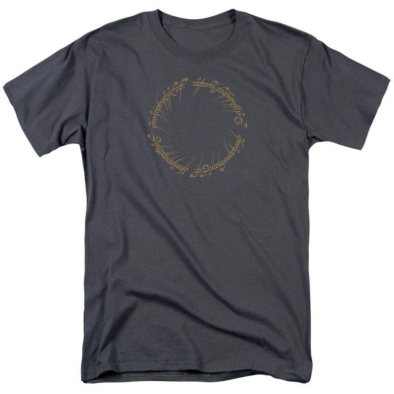 アニメキャラクター レディース トップス Tシャツ Licensed Character Lord Of The Rings One Ring Short Sleeve Adult-shirt Charcoal チャコール｜ReVida 店