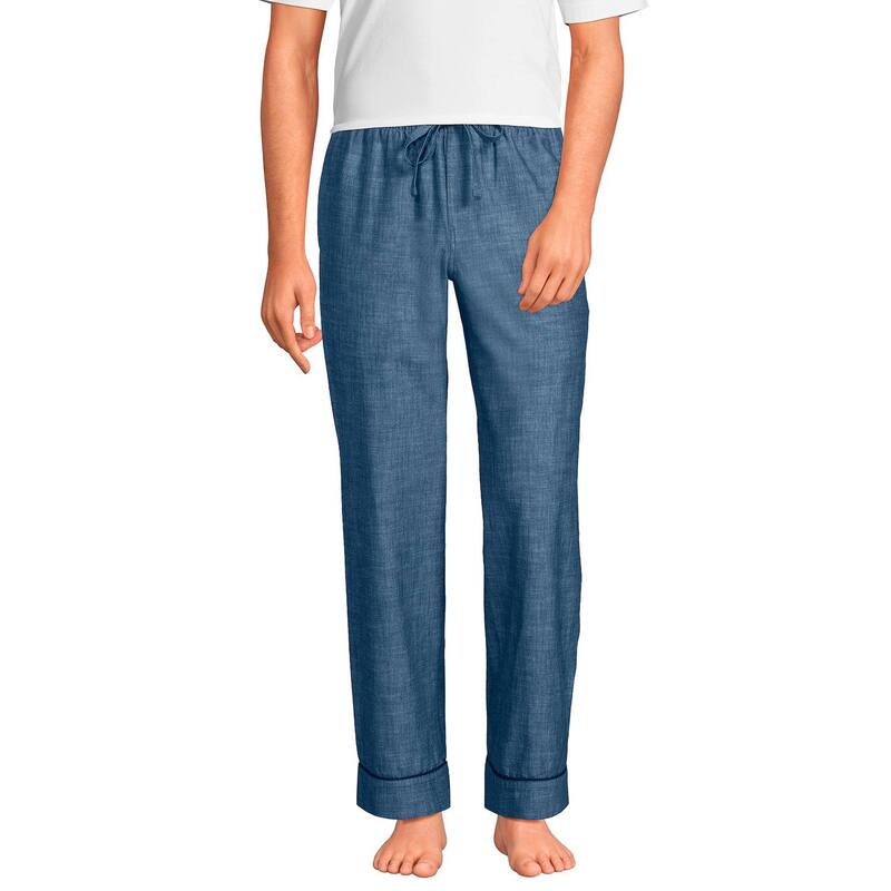 ランズエンド レディース アンダーウェア ナイトウェア パンツ Men's Lands' End Essential Pajama Pants Indigo Chambray インディゴ