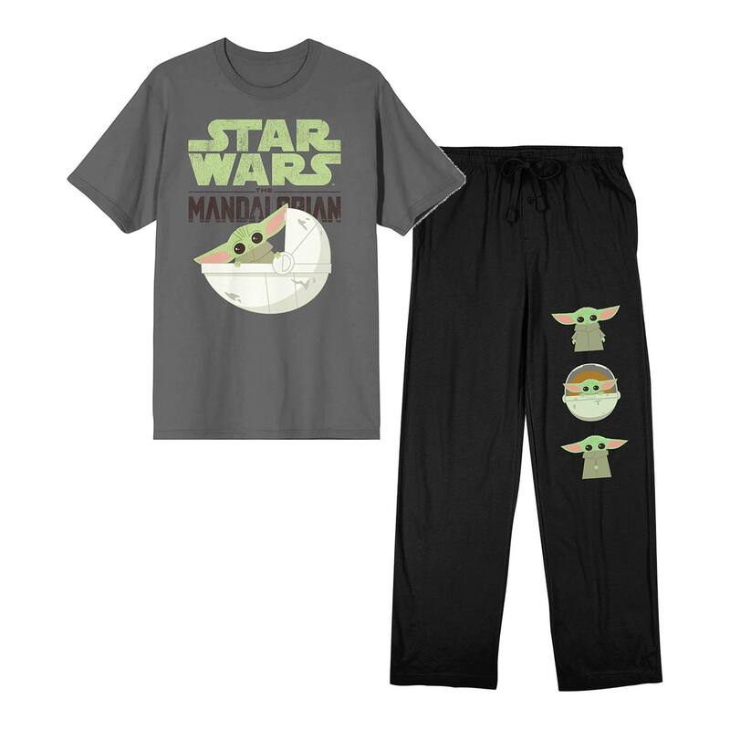 アニメキャラクター レディース アンダーウェア ナイトウェア Licensed Character Men's The Mandalorian Grogu Pajama Top & Pajama Bottom Set Multicolored マルチカラー
